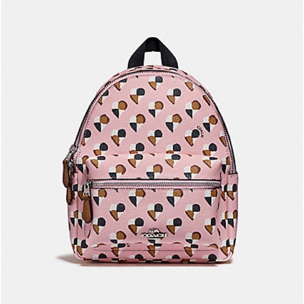 NWT！COACH MINI CHARLIE BACKPACK WITH CHECKER HEART PRINT (COACH F25915) - Picture 10 of 12
